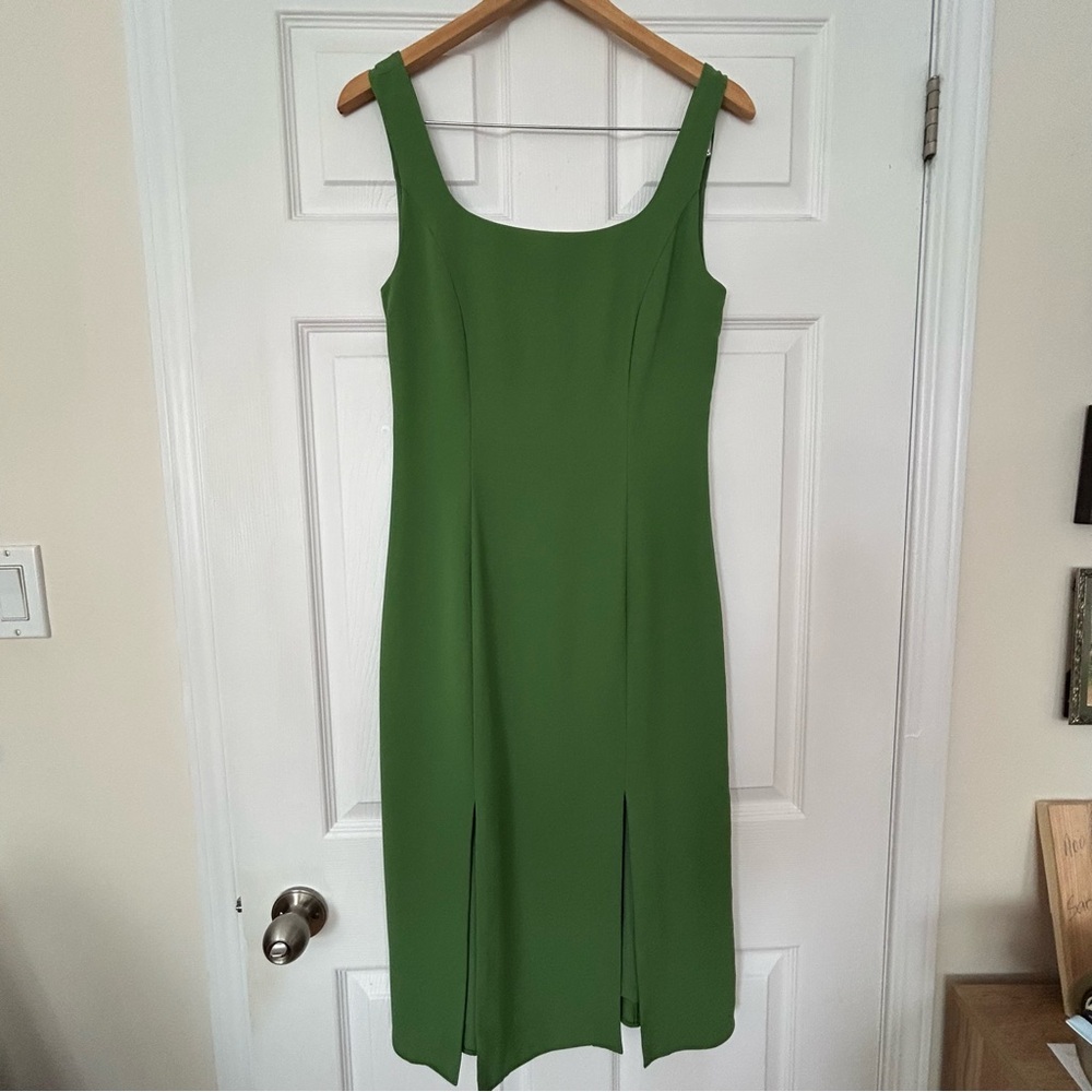 RW&CO. Olive Green Sleeveless Midi Dress